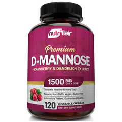 D MANOSA CON ARANDANO Y DIENTE DE LEON 1,500 MG 120 CAPSULAS NUTRIFLAIR D MANNOSE WITH CRANBERRY AND DANDELION