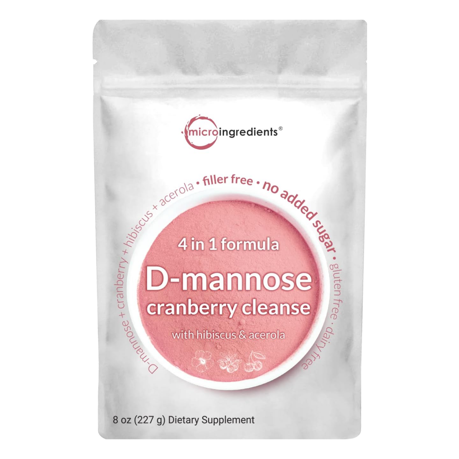 D MANOSA 2000 MG CON CRANBERRY 1000 MG Y HIBISCO 100 MG EN POLVO 3,200 MG 227 GR MICROINGREDIENTS