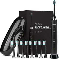 CEPILLO DENTAL ELECTRICO SONICO AQUASONIC BLACK SERIES 8 CABEZALES