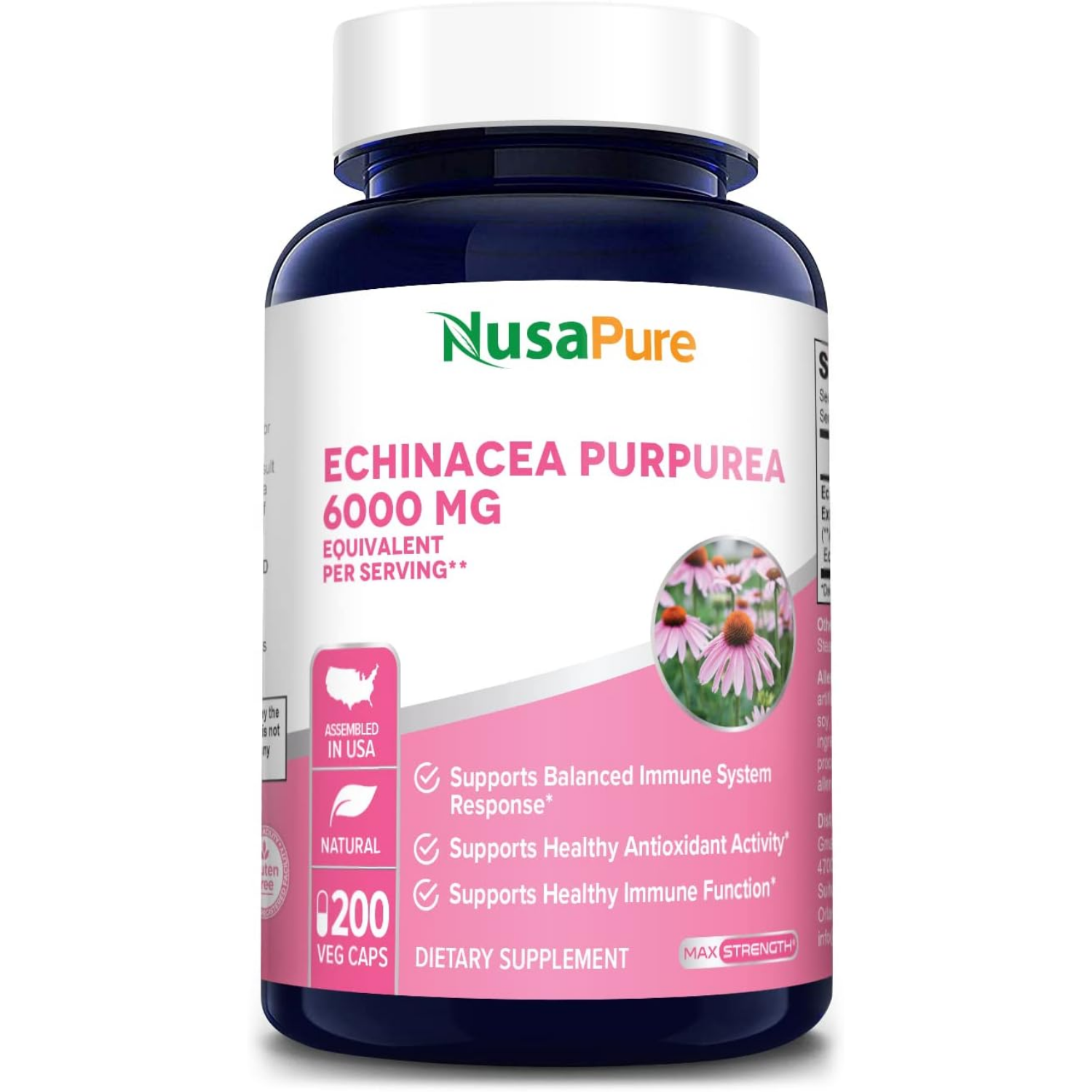 ECHINACEA PURPUREA 6000 MG 200 CAPSULAS VEGETALES NUSAPURE