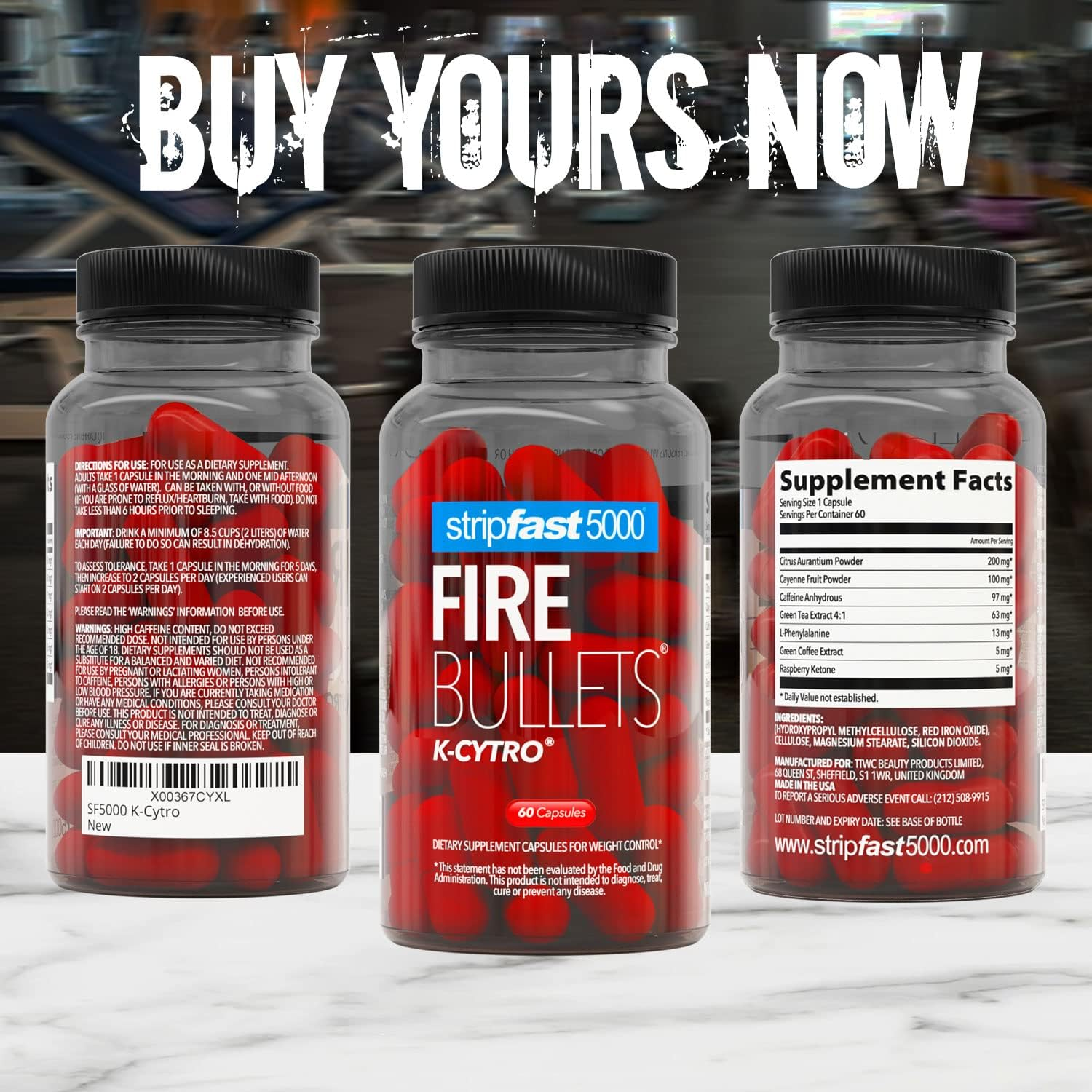 FIRE BULLETS K-CYTRO 60 CAPSULAS STRIPFAST5000