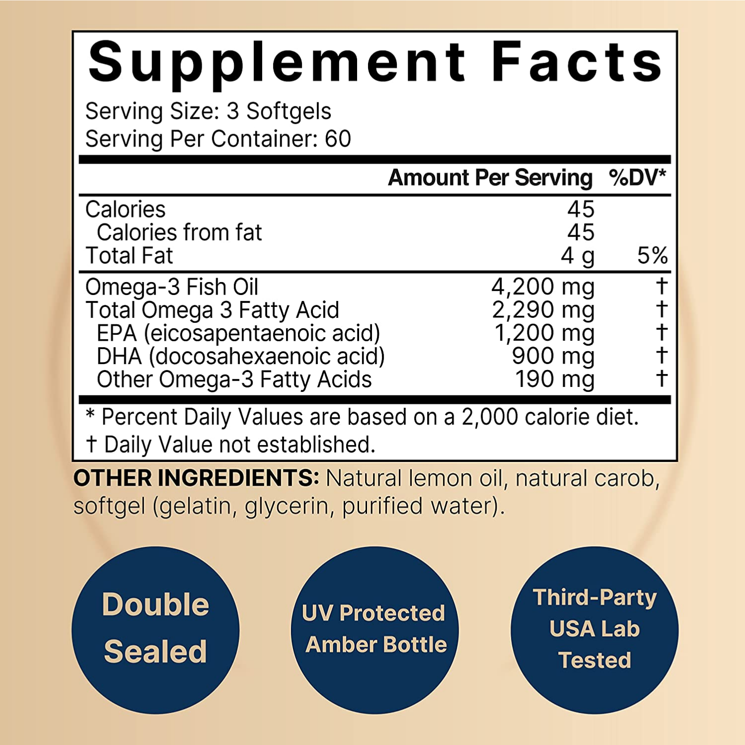 FISH OIL OMEGA 3  4,200 MG CON EPA 1200 MG Y DHA 900 MG 180 CAPSULAS BLANDAS NATUREBELL