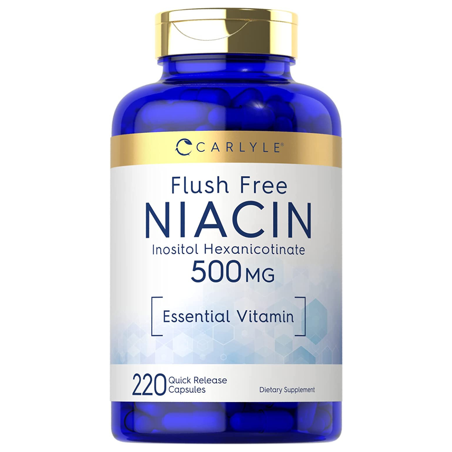 NIACINA FLUSH FREE 500 MG CON INOSITOL 100 MG 220 CAPSULAS SIN GMO CARLYLE