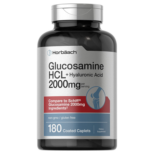 GLUCOSAMINE GLUCOSAMINA HCL 2000 MG CON ACIDO HIALURONICO 3.3 MG 180 CAPSULAS SIN GMO HORBAACH