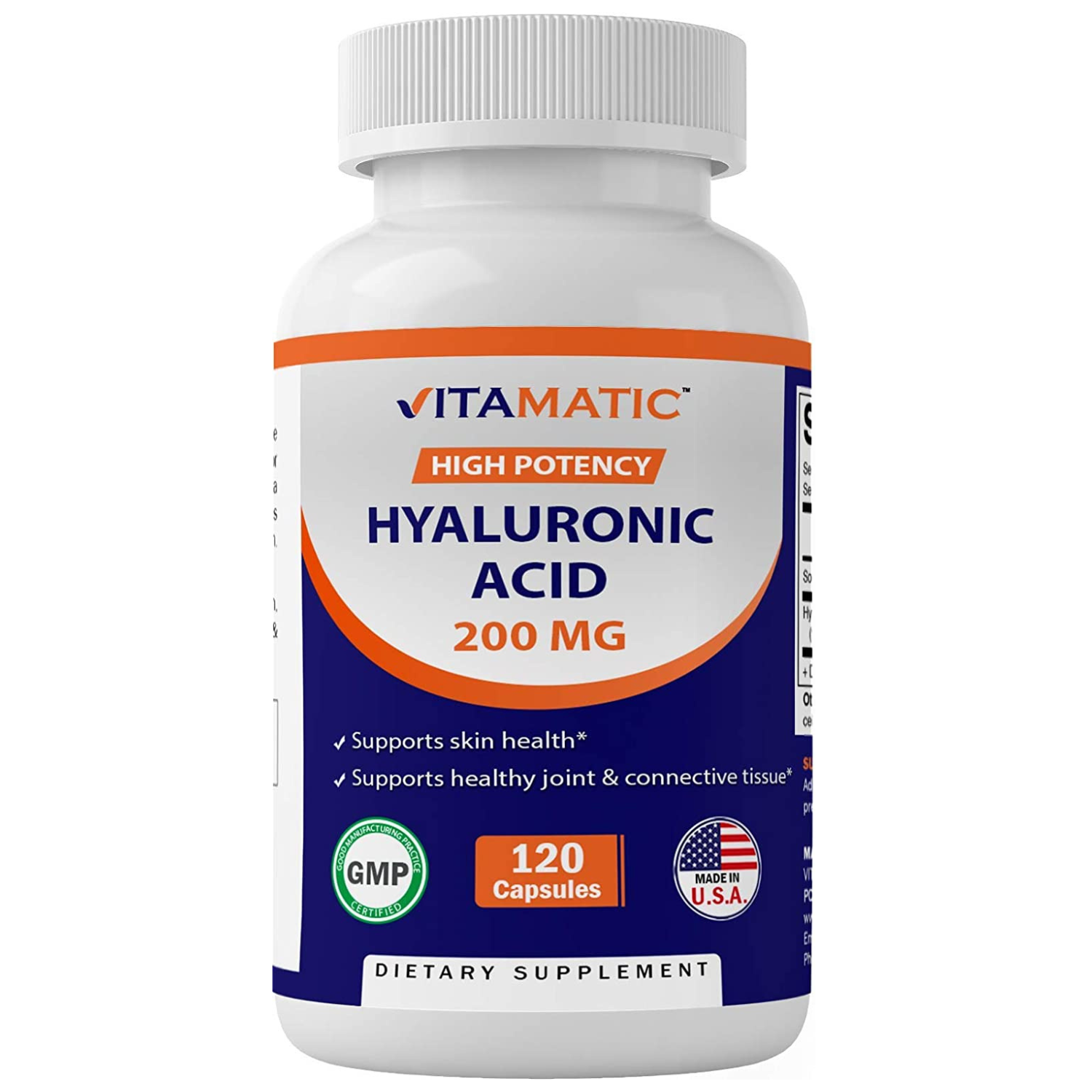 ÁCIDO HIALURONICO 200 MG CON SODIO 11 MG 120 CAPSULAS SIN GMO VITAMATIC