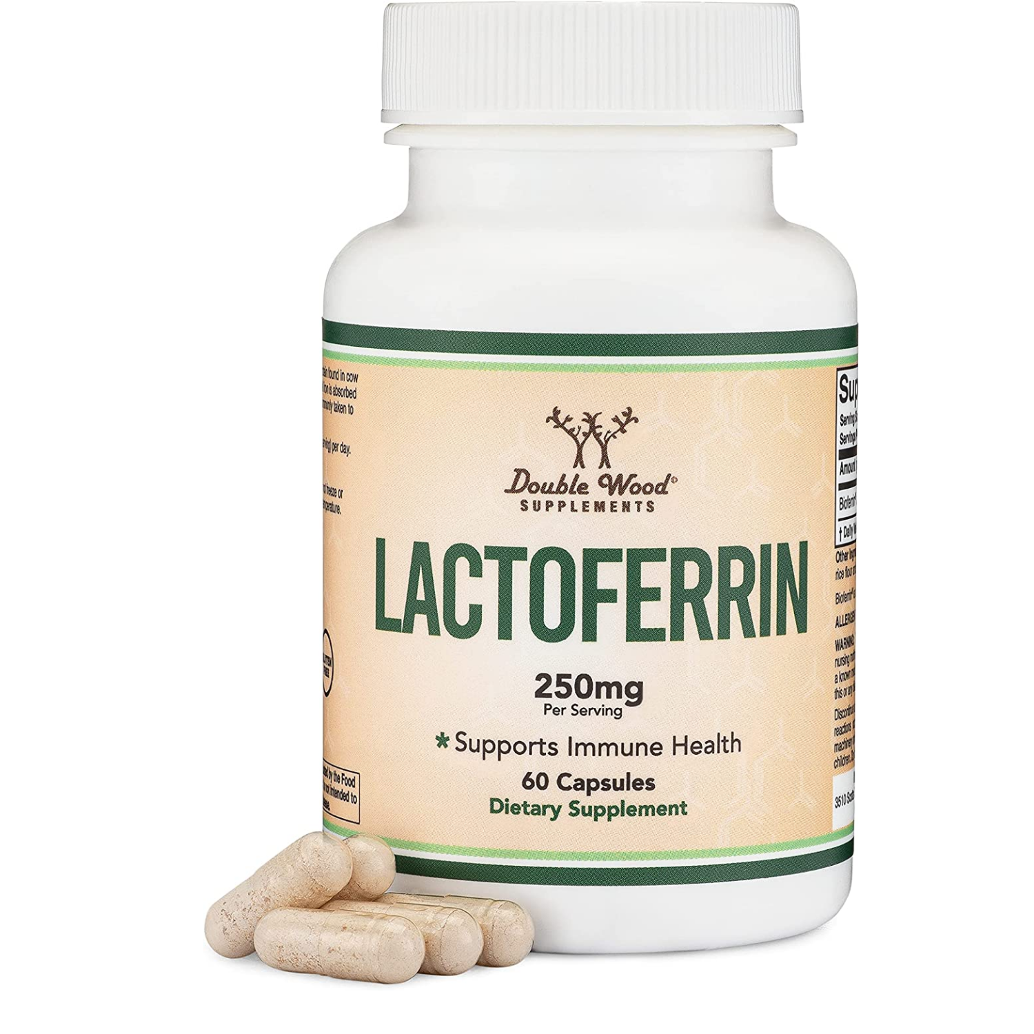 LACTOFERRIN 250 MG 60 CAPSULAS DOUBLE WOOD SUPPLEMENTS