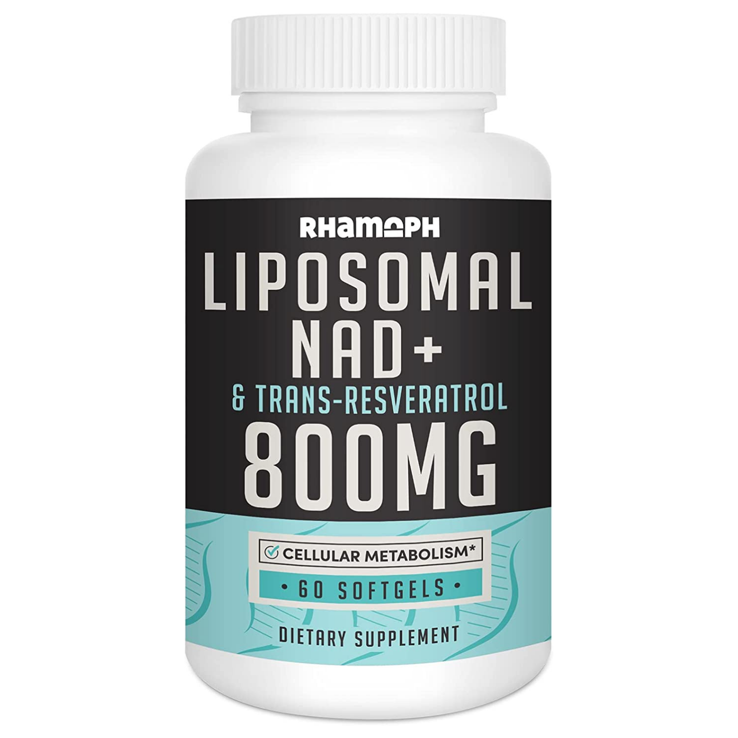 NAD+ 500 MG  TRANS RESVERATROL LIPOSOMAL 300 MG 60 CAPSULAS BLANDAS SIN GMO RHAMOPH