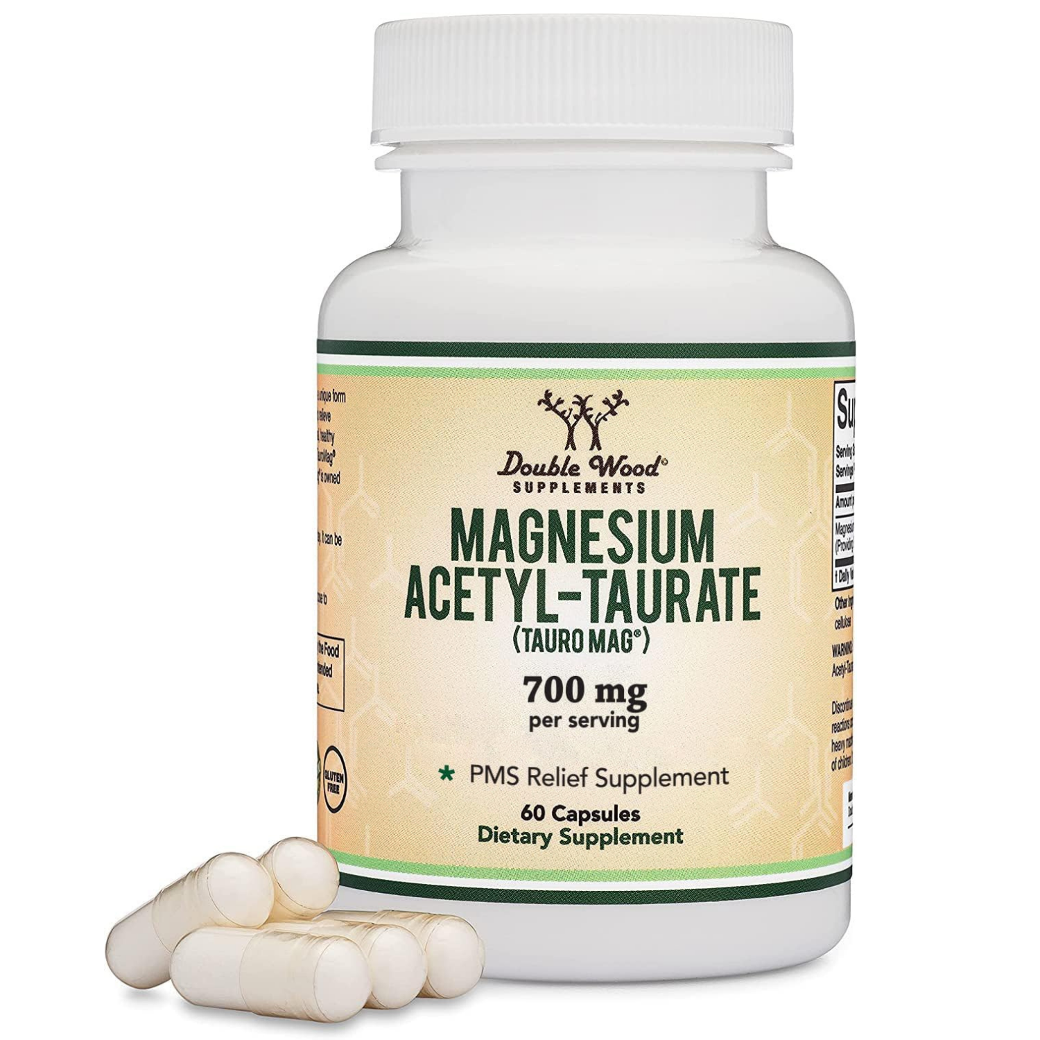ACETIL-TAURATO DE MAGNESIO 700 MG 60 CAPSULAS SIN GMO DOUBLE WOOD ...