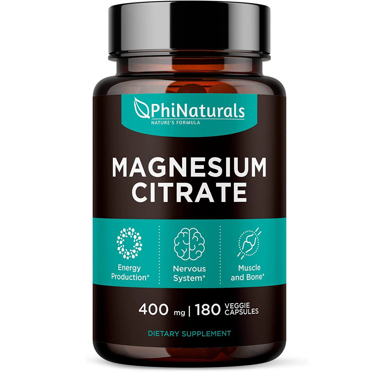 CITRATO DE MAGNESIO  400 MG 180 CAPSULAS VEGETALES VEGANO PHINATURALS