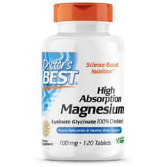 MAGNESIO GLICINATO LISINATO QUELATO 100 MG 120 TABLETAS VEGANO DOCTOR´S BEST