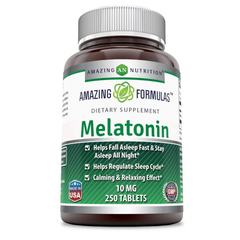 MELATONINA  10 MG 250 TABLETAS AMAZING NUTRITION