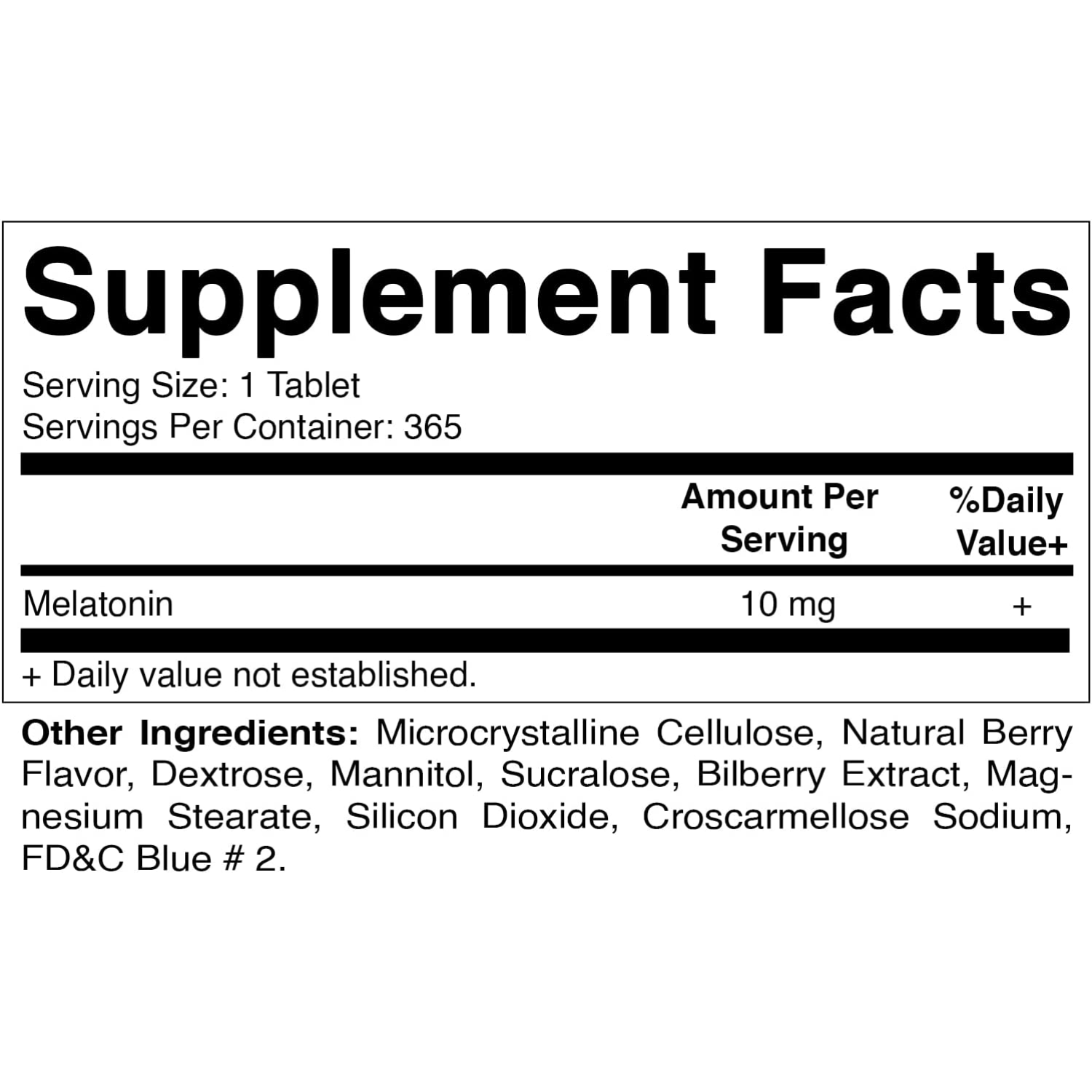 MELATONINA 10 MG 365 TABLETAS SUBLINGUALES SIN GMO VITAMATIC