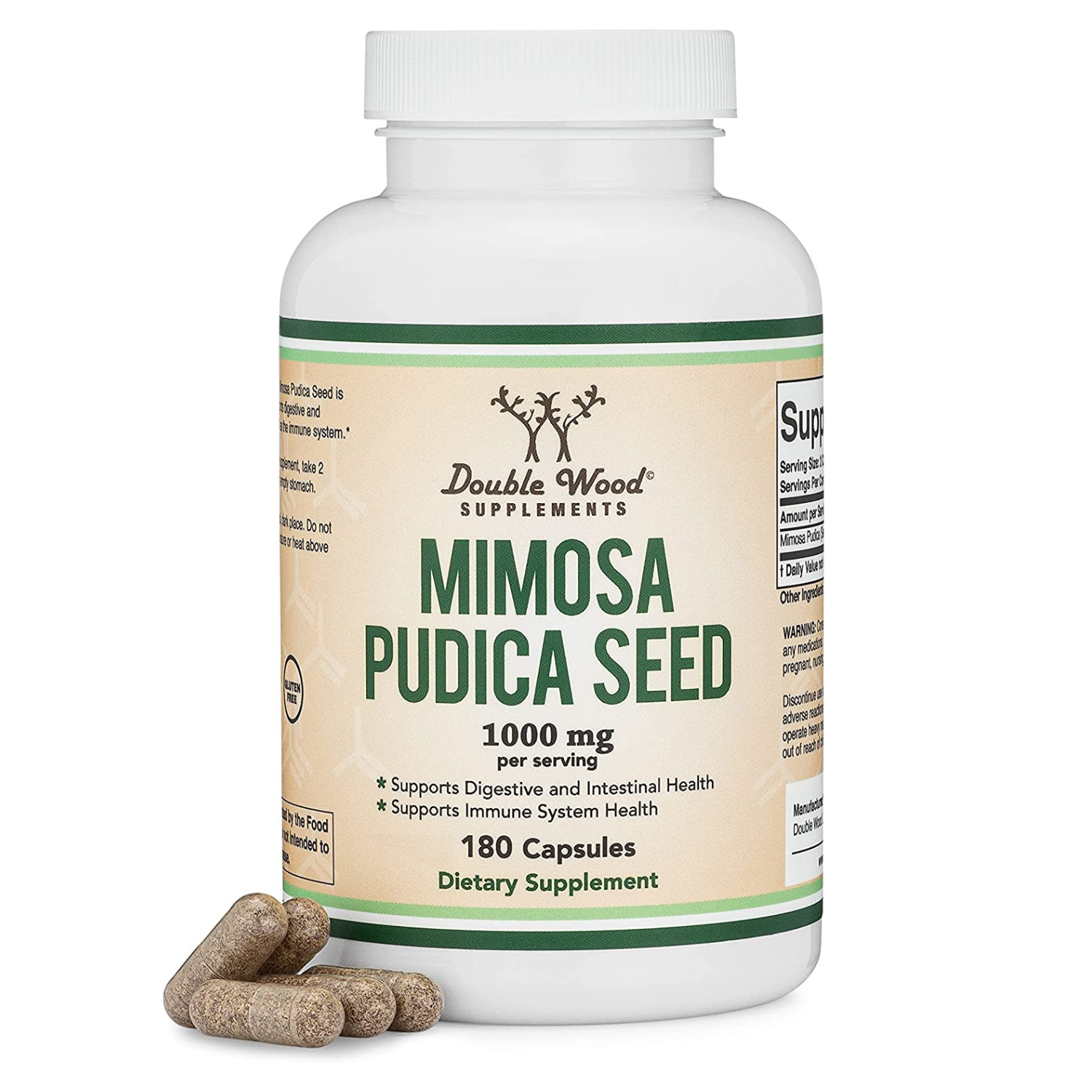 MIMOSA PUDICA SEED  1000 MG 180 CAPSULAS SIN GMO DOUBLE WOOD