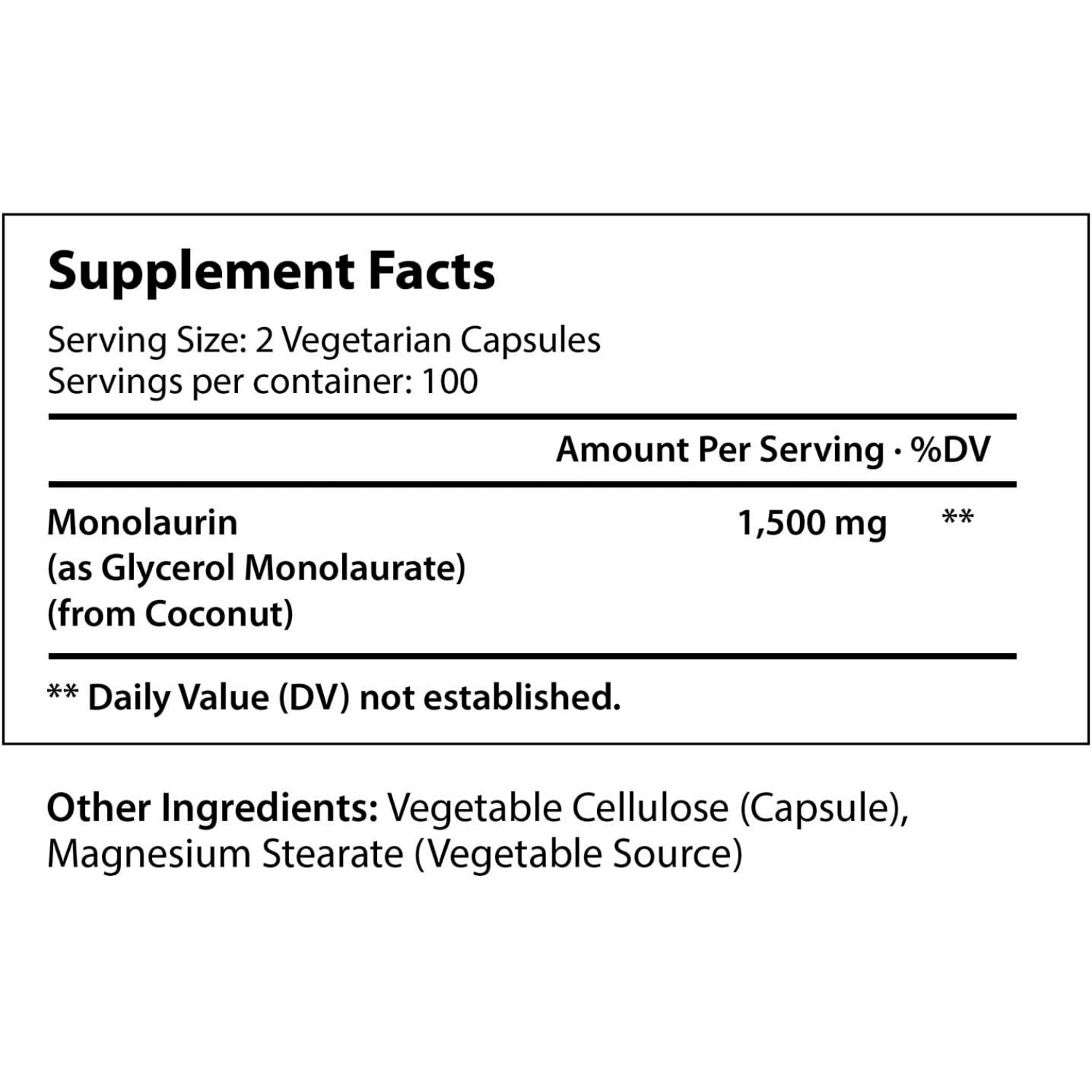 MONOLAURIN MONOLAURINA  1500 MG 200 CAPSULAS LONGLIFENUTRI