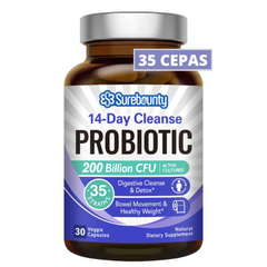 PROBIOTICOS Y PREBIOTICOS 35 CEPAS 200 BILLONES CFU 30 CAPSULAS SUREBOUNTY