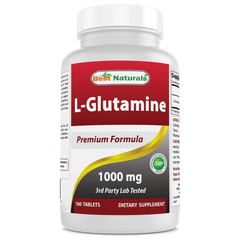 GLUTAMINA  1,000 MG 180 TABLETAS BEST NATURALS GLUTAMINE