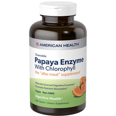 ENZIMA DE PAPAYA + CLOROFILA  90,000 USP 600 TABLETAS SIN GMO VEGANO AMERICAN HEALTH