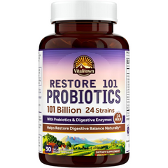 PROBIOTICOS CON ENZIMAS DIGESTIVAS 24 CEPAS 101 BILLONES CFU 30 CAPSULAS VITALITOWN