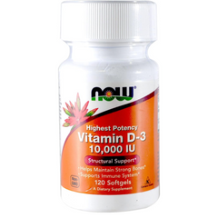 VITAMINA D3 10000 IU 120 CAPSULAS BLANDAS SIN GMO NOW