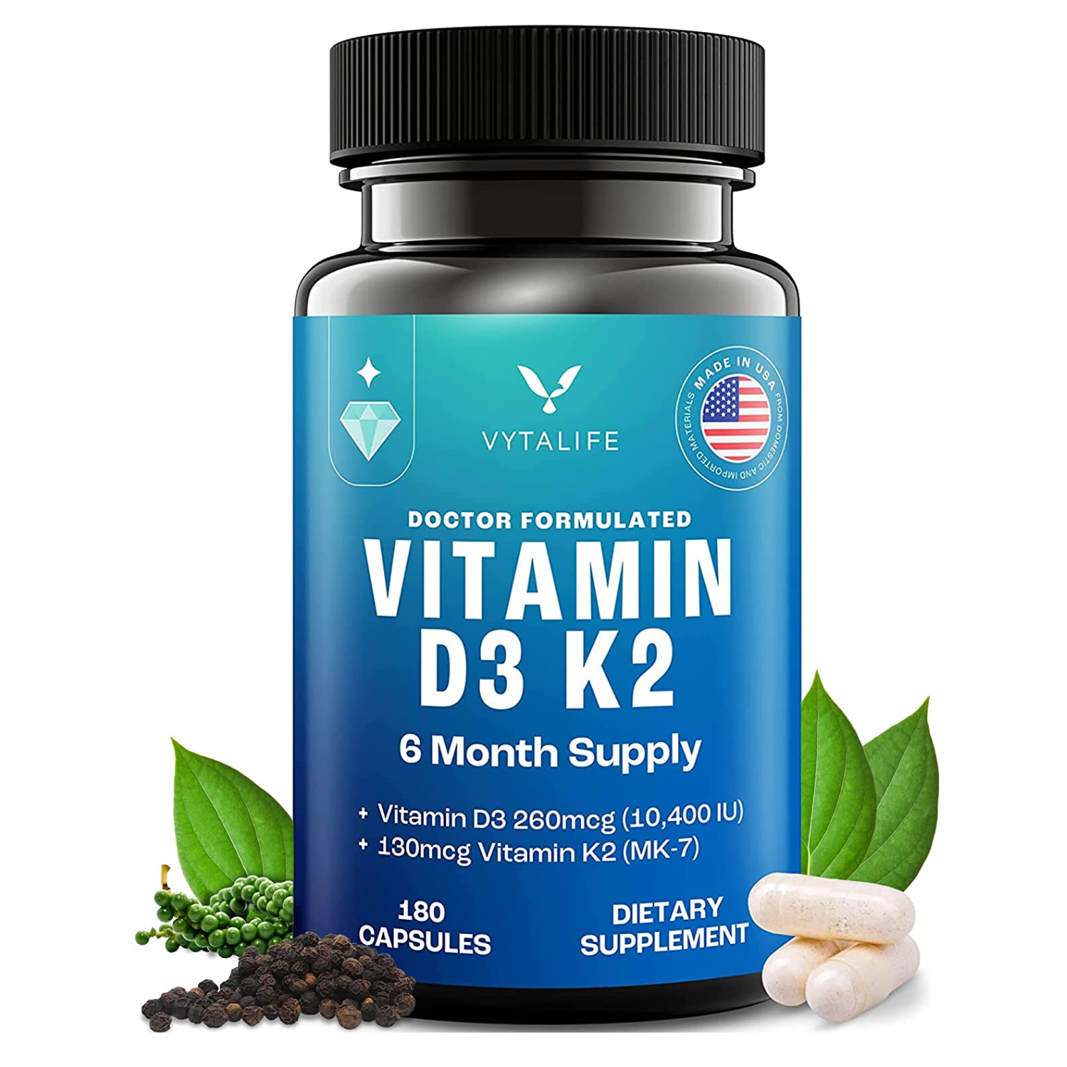 VITAMINA D3 K2 10400 UI 180 CAPSULAS VYTALIFE