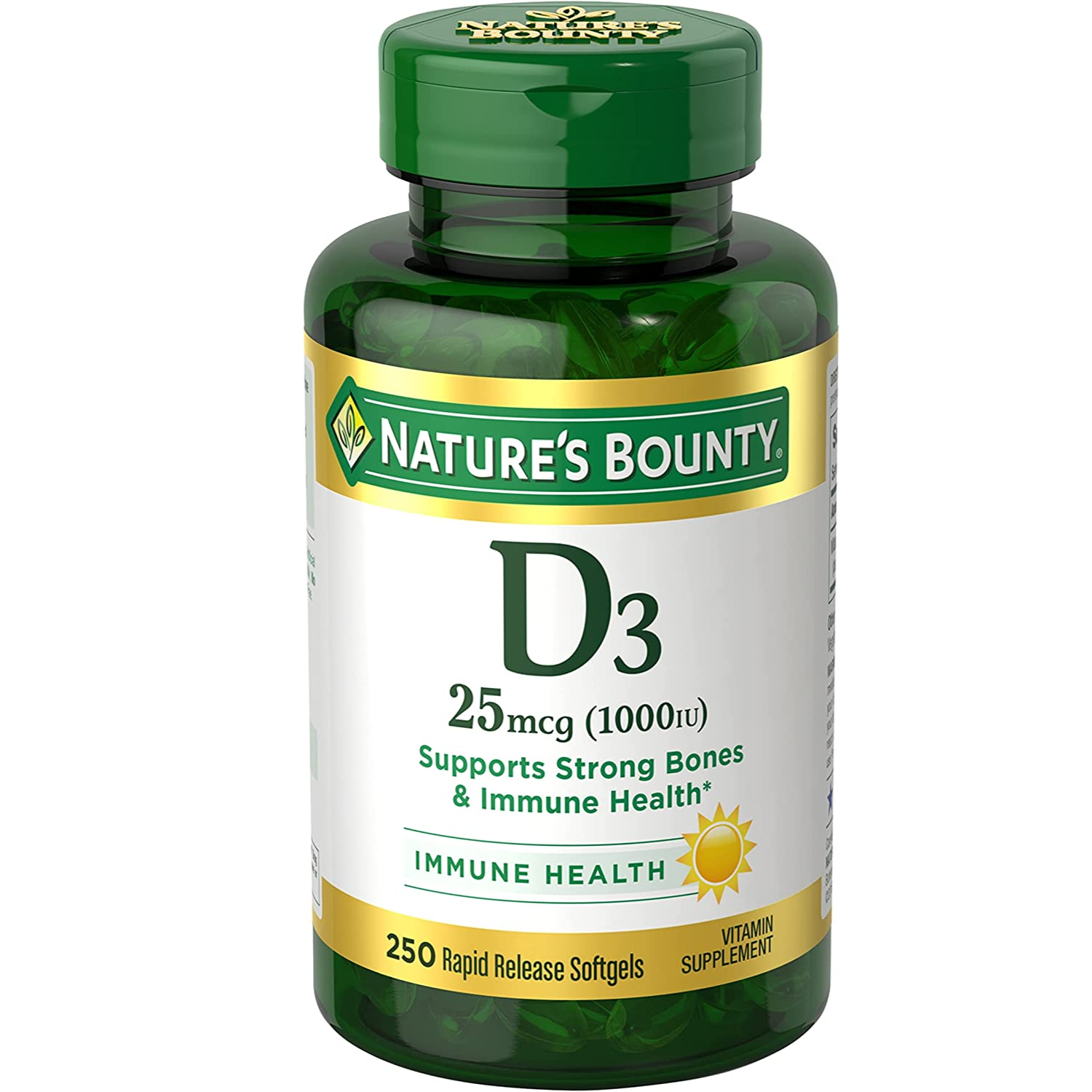 VITAMINA D3 1000 UI 250 CAPSULAS BLANDAS NATURE'S BOUNTY – Bexo Perú