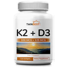 VITAMINA D3 K2  5,000 IU 120 CAPSULAS BLANDAS TWINBEST