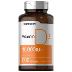 VITAMINA D HORBAACH 10,000 IU 500 CAPSULAS BLANDAS SIN GMO