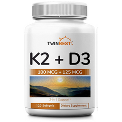 VITAMINA K2 + D3 225 MCG 120 CAPSULAS BLANDAS TWINBEST