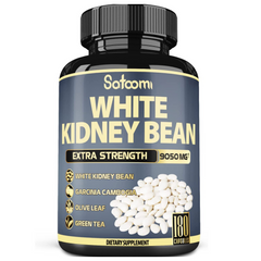 WHITE KIDNEY BEAN BLOQUEADOR DE CARBOHIDRATOS 6000 MG + GARCINIA CAMBOGIA 1000 MG + TE VERDE 1000 MG  180 CAPSULAS SIN GMO VEGANO SATOOMI