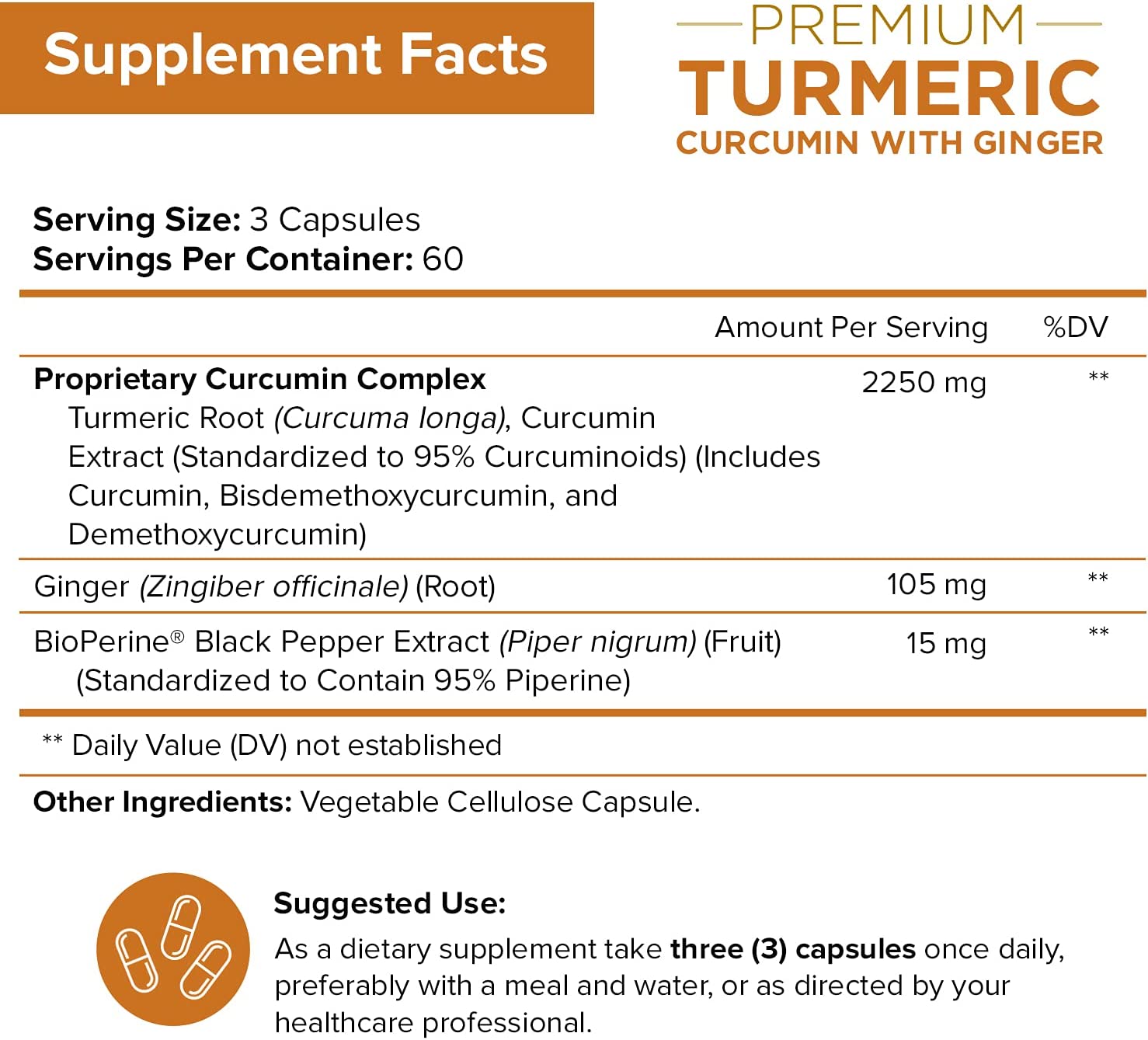 CURCUMA CON JENGIBRE 2250 MG 180 CAPSULAS VEGETALES NUTRIFLAIR TURMERIC WITH GINGER