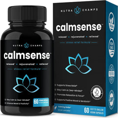 CALMSENSE 1,250 MG (VITAMINA B1 15 MG CON VITAMINA B2 15 MG CON VITAMINA B6 30 MG + MAGNESIO 25 MG)  60 CAPSULAS VEGANO SIN GMO NUTRA CHAMPS