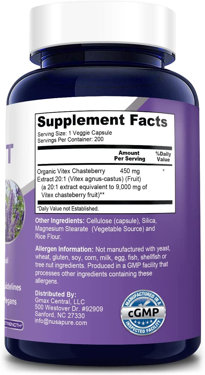 VITEX FRUIT NUSAPURE 9000 MG 200 CAPSULAS VEGETALES