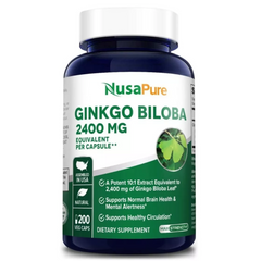 GINKGO BILOBA NUSAPURE 2,400 MG 200 CAPSULAS VEGETALES