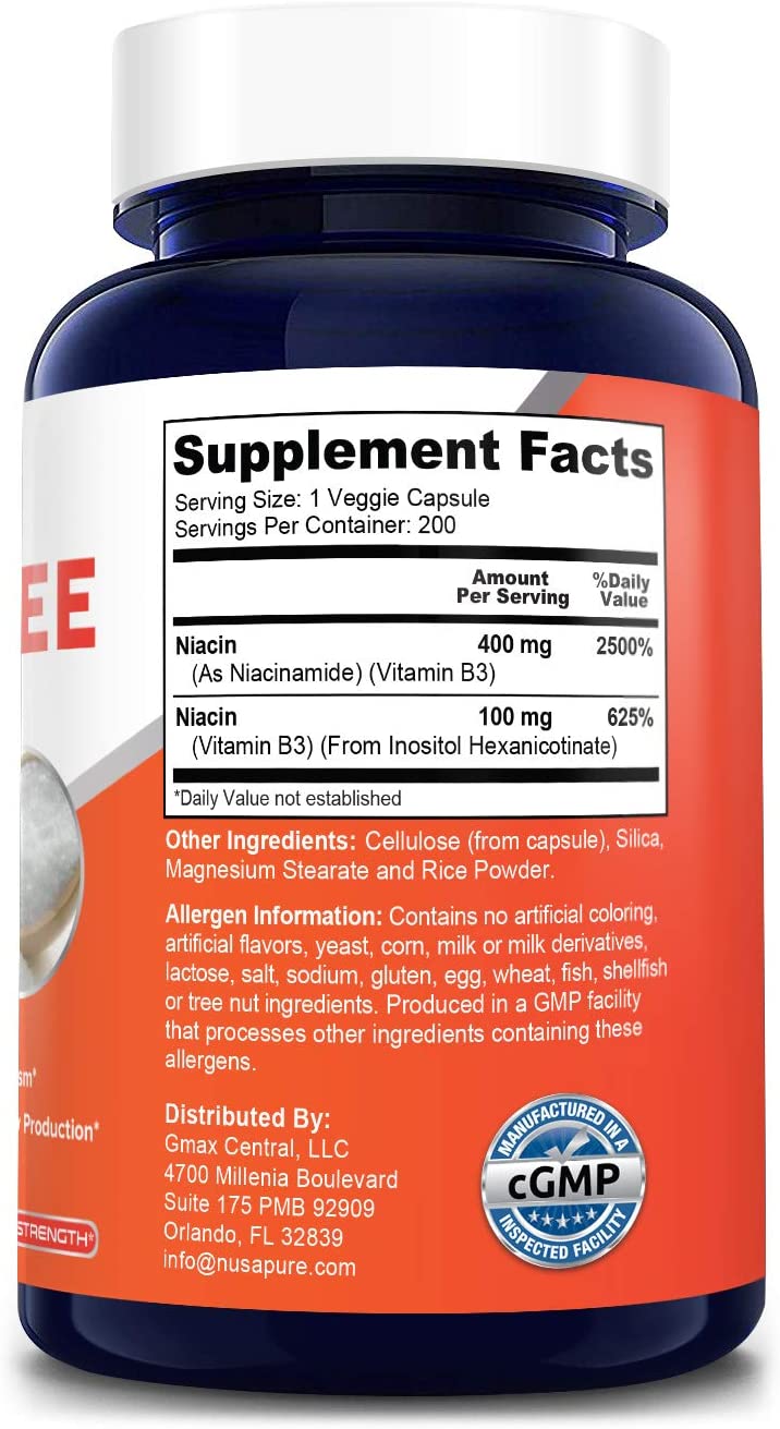 Nicotinamide With Resveratrol 500 Mg - 180 Veg Caps ( 100% Vegetarian, Non - GMO - Foto 3
