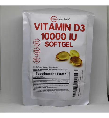 VITAMINA D3 MICROINGREDIENTS 10,000 IU 500 CAPSULAS BLANDAS