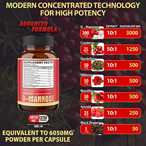 D MANOSA COMPLEJO 7 EN 1 CON ARÁNDANO1250 MG Y DIENTE DE LEON 500 MG 90 CAPSULAS AGOBI