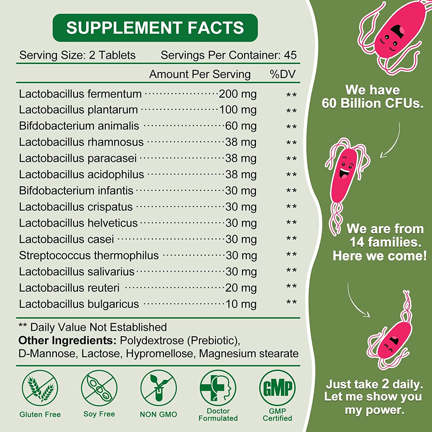 PROBIOTICOS  14 CEPAS 60 BILLONES CFU 90 CAPSULAS SIN GMO NATURE TARGET