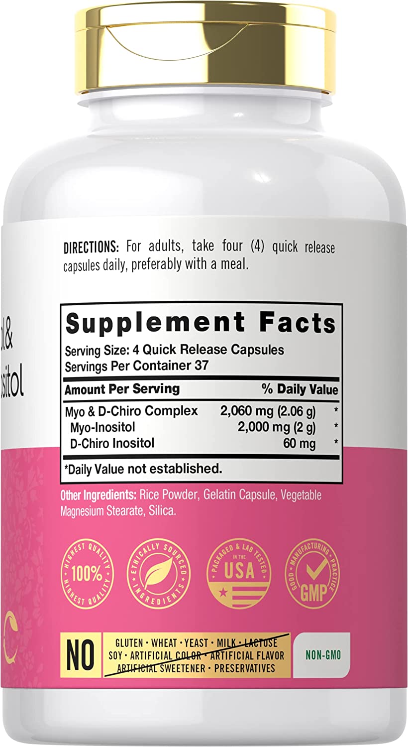 MYO DCHIRO INOSITOL CARLYLE 2060 MG 150 CAPSULAS SIN GMO