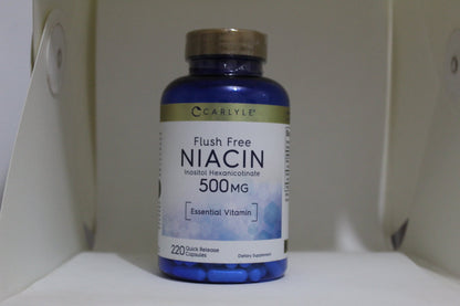 NIACINA FLUSH FREE 500 MG CON INOSITOL 100 MG 220 CAPSULAS SIN GMO CARLYLE