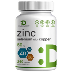 ZINC CON SELENIO 200 MCG Y COBRE COMPLEX 2 MG 240 CAPSULAS SIN GMO DEAL